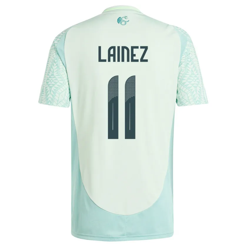 Danxen Uomo Maglia Messico Diego Lainez #11 Lino Verde Kit Gara Away 24-26 Maglietta