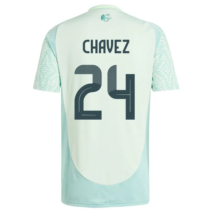 Danxen Uomo Maglia Messico Luis Chavez #24 Lino Verde Kit Gara Away 24-26 Maglietta