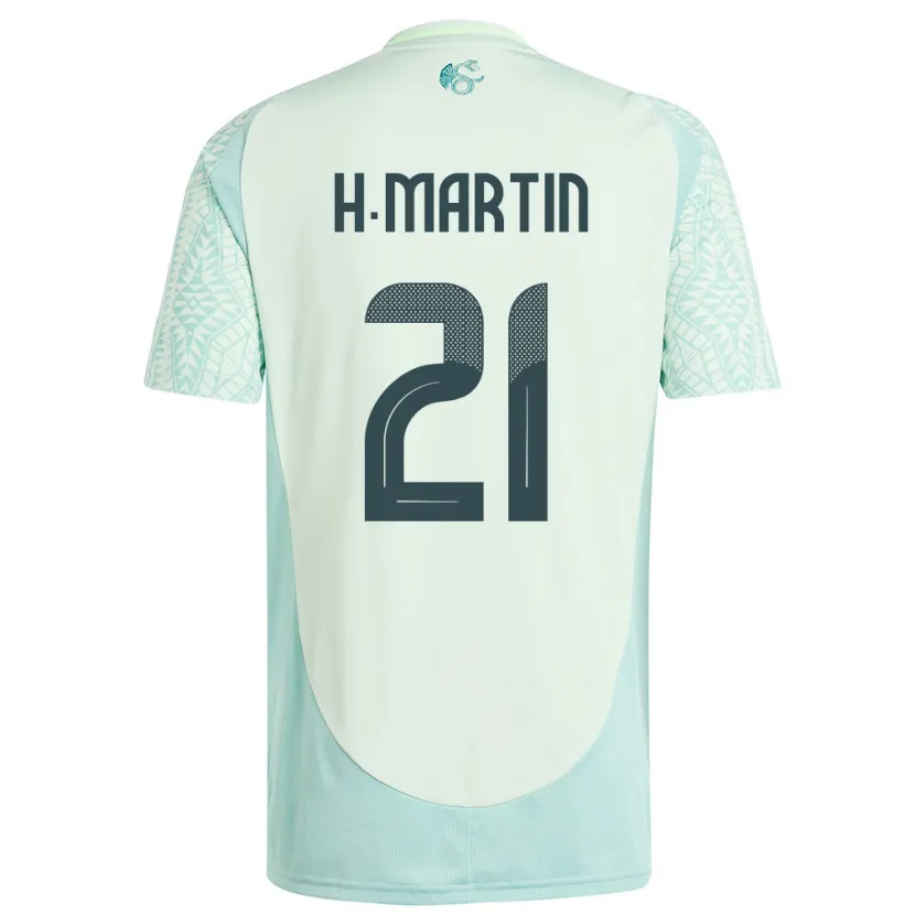 Danxen Uomo Maglia Messico Henry Martin #21 Lino Verde Kit Gara Away 24-26 Maglietta