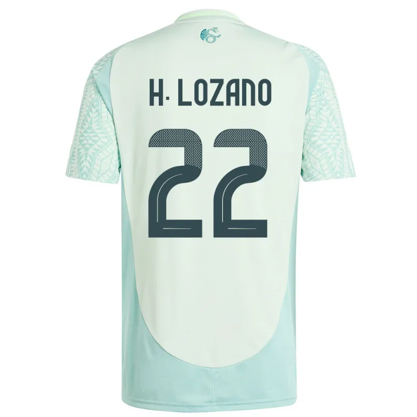 Danxen Uomo Maglia Messico Hirving Lozano #22 Lino Verde Kit Gara Away 24-26 Maglietta