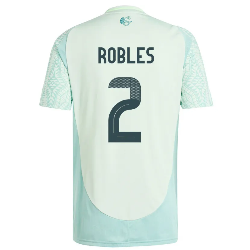 Danxen Uomo Maglia Messico Kenti Robles #2 Lino Verde Kit Gara Away 24-26 Maglietta