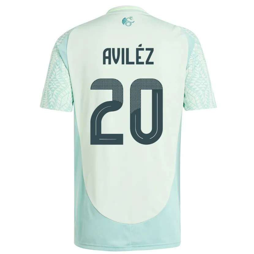 Danxen Uomo Maglia Messico Aylin Avilez #20 Lino Verde Kit Gara Away 24-26 Maglietta