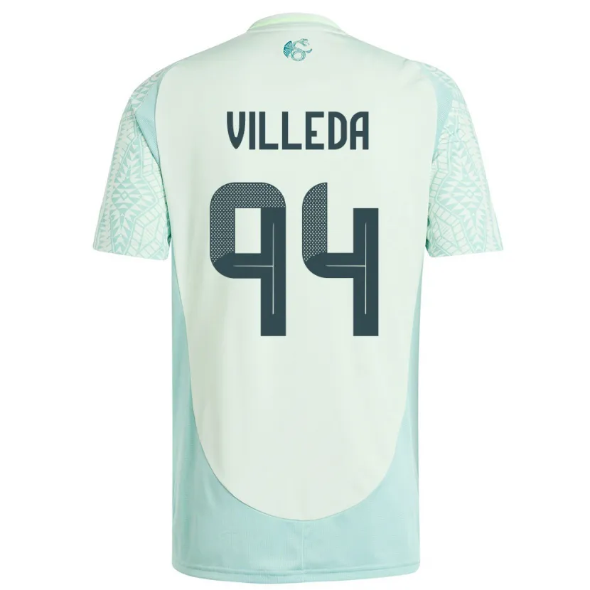 Danxen Uomo Maglia Messico Melany Villeda #94 Lino Verde Kit Gara Away 24-26 Maglietta