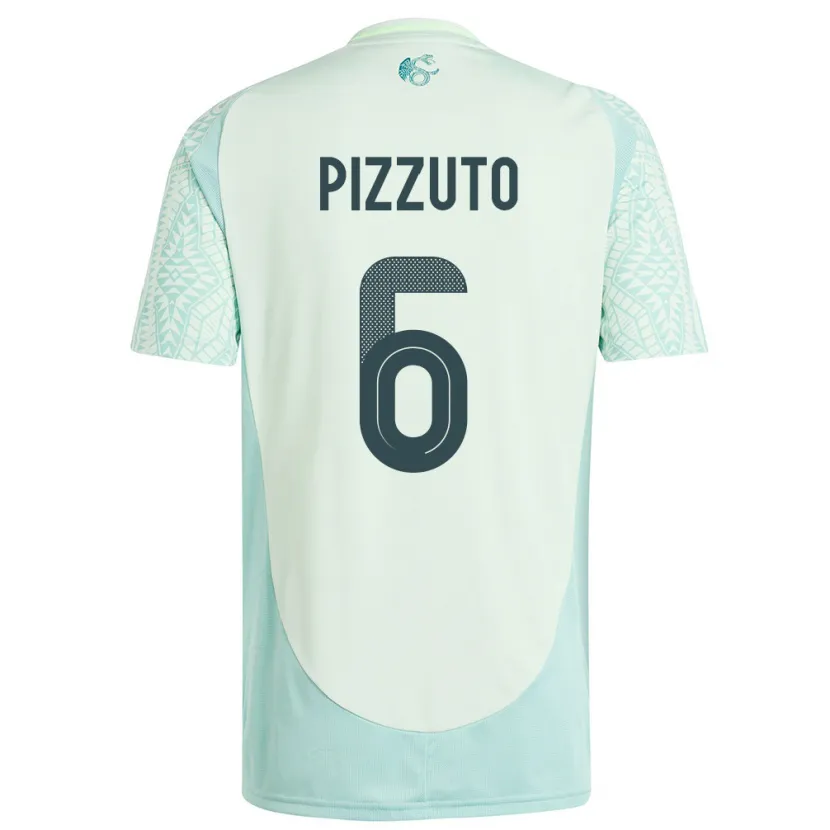 Danxen Uomo Maglia Messico Eugenio Pizzuto #6 Lino Verde Kit Gara Away 24-26 Maglietta