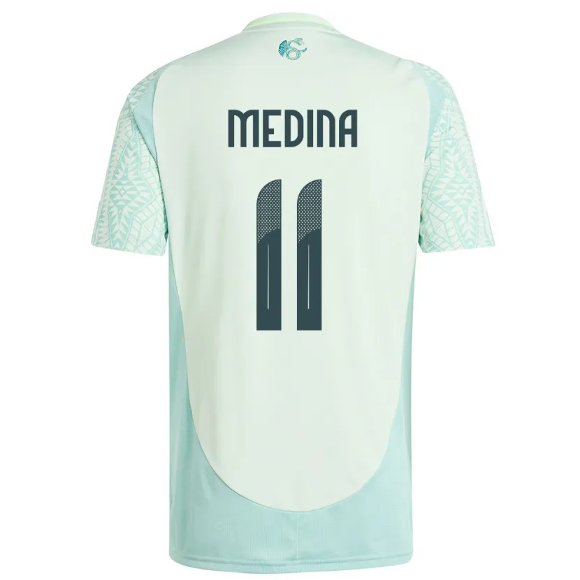 Danxen Uomo Maglia Messico Diego Medina #11 Lino Verde Kit Gara Away 24-26 Maglietta