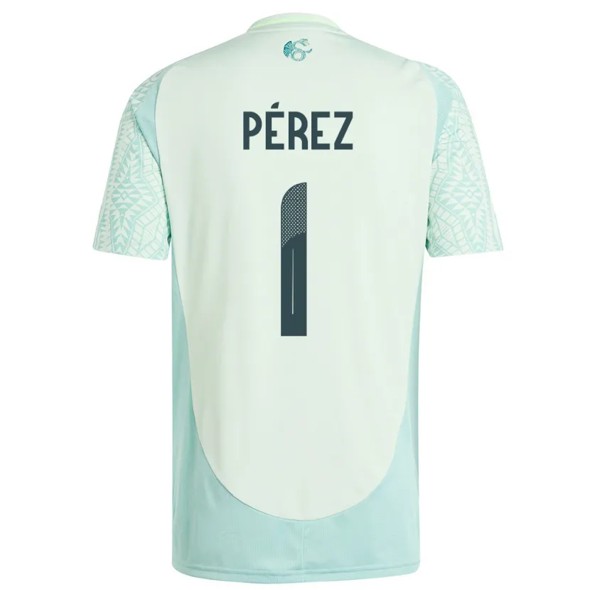 Danxen Uomo Maglia Messico Emiliano Perez #1 Lino Verde Kit Gara Away 24-26 Maglietta