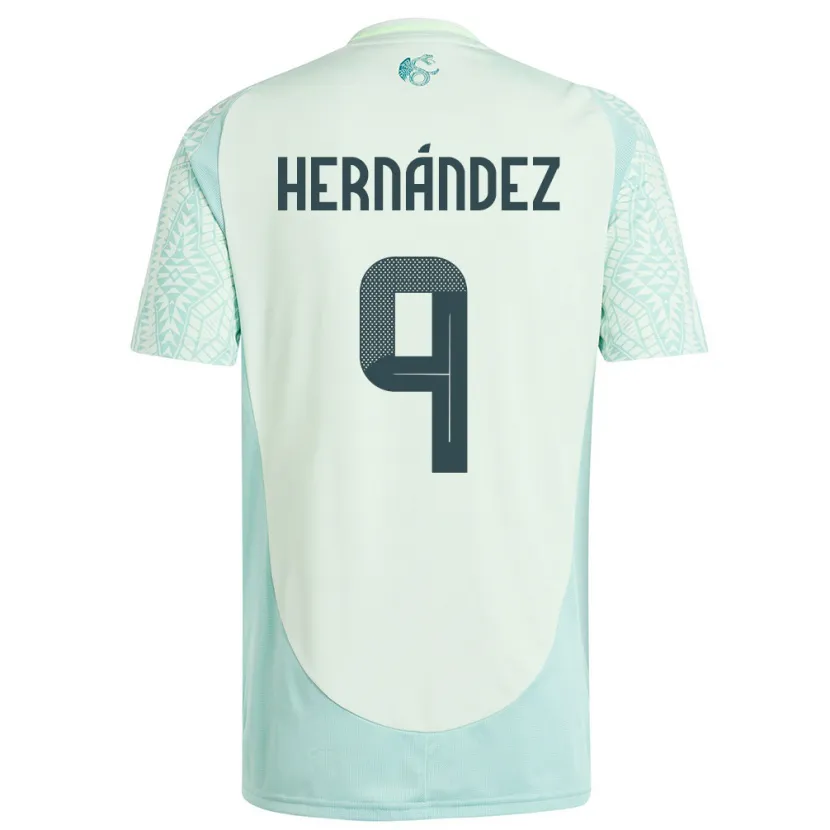 Danxen Uomo Maglia Messico Jesus Hernandez #9 Lino Verde Kit Gara Away 24-26 Maglietta