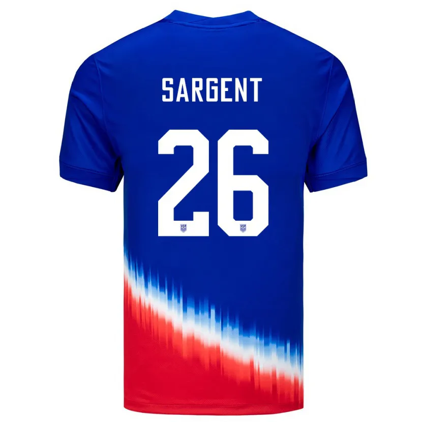 Danxen Uomo Maglia Stati Uniti Josh Sargent #26 Blu Kit Gara Away 24-26 Maglietta