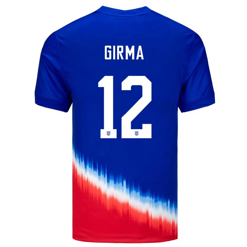 Danxen Uomo Maglia Stati Uniti Naomi Girma #12 Blu Kit Gara Away 24-26 Maglietta
