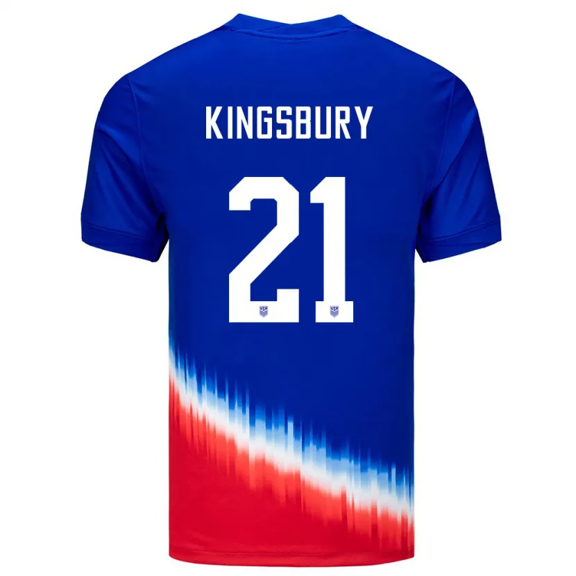 Danxen Uomo Maglia Stati Uniti Aubrey Kingsbury #21 Blu Kit Gara Away 24-26 Maglietta