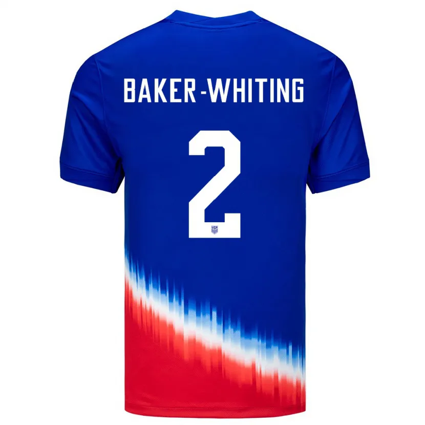 Danxen Uomo Maglia Stati Uniti Reed Baker Whiting #2 Blu Kit Gara Away 24-26 Maglietta