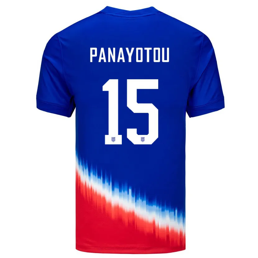 Danxen Uomo Maglia Stati Uniti Jack Panayotou #15 Blu Kit Gara Away 24-26 Maglietta