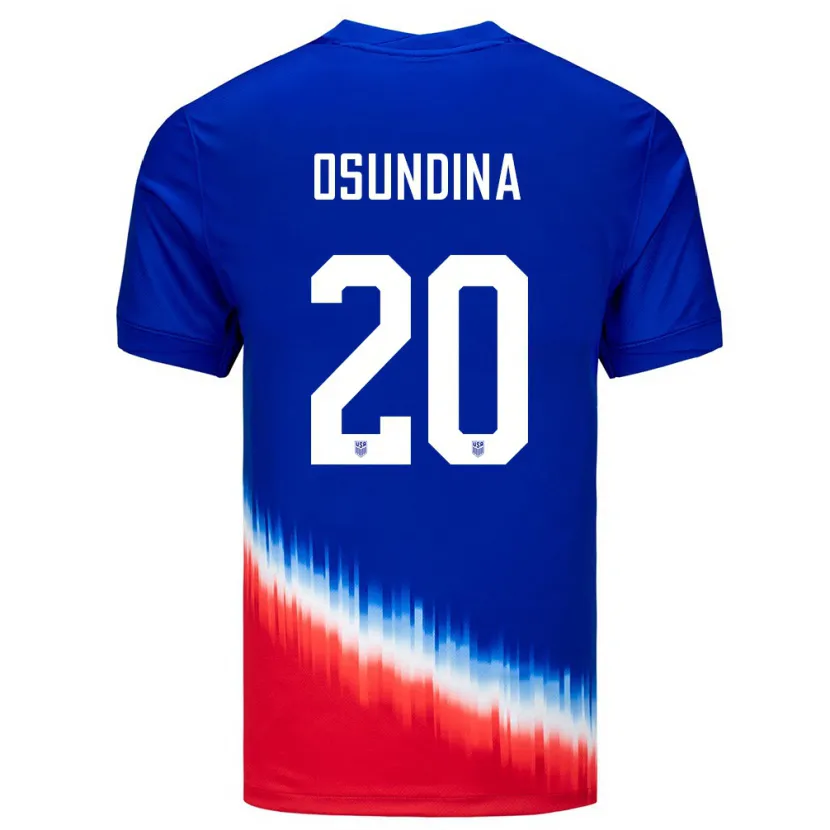 Danxen Uomo Maglia Stati Uniti Korede Osundina #20 Blu Kit Gara Away 24-26 Maglietta