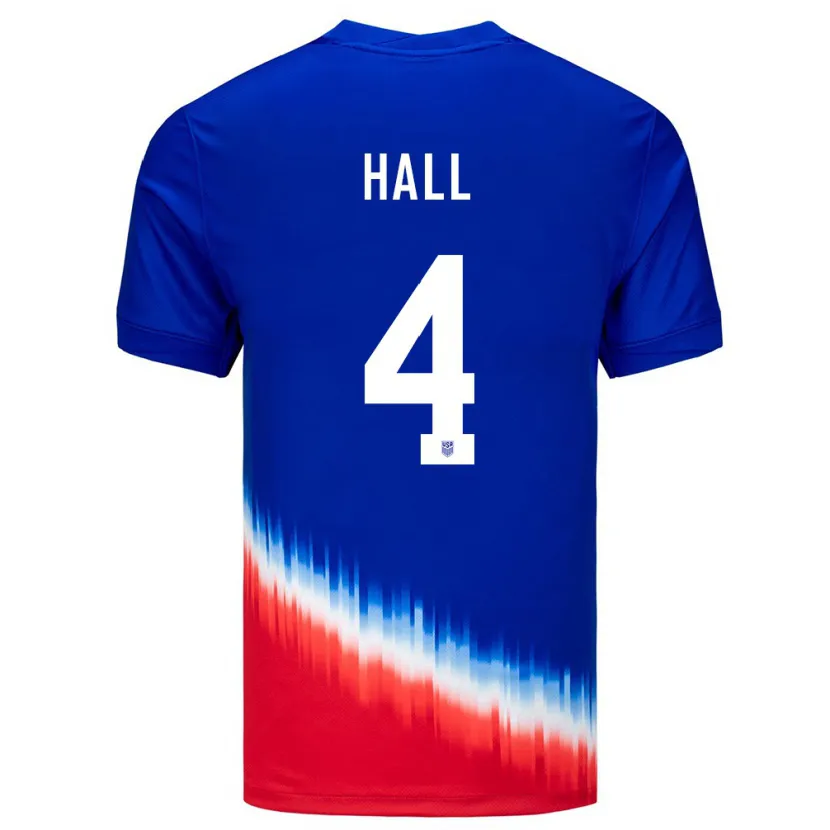 Danxen Uomo Maglia Stati Uniti Tyler Hall #4 Blu Kit Gara Away 24-26 Maglietta