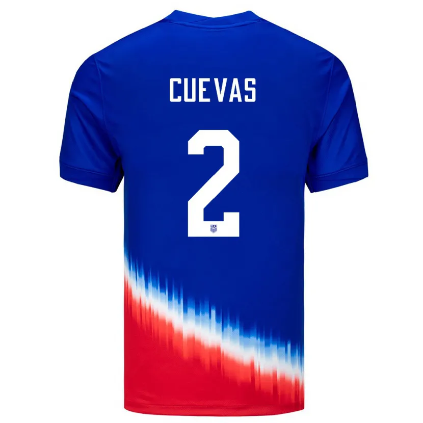 Danxen Uomo Maglia Stati Uniti Mauricio Cuevas #2 Blu Kit Gara Away 24-26 Maglietta
