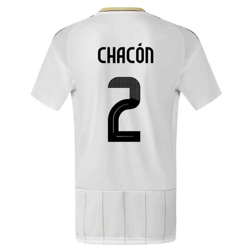 Danxen Uomo Maglia Costa Rica Daniel Chacon #2 Bianco Kit Gara Away 24-26 Maglietta