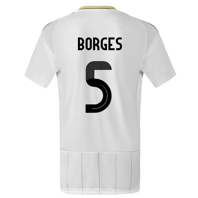 Danxen Uomo Maglia Costa Rica Celso Borges #5 Bianco Kit Gara Away 24-26 Maglietta