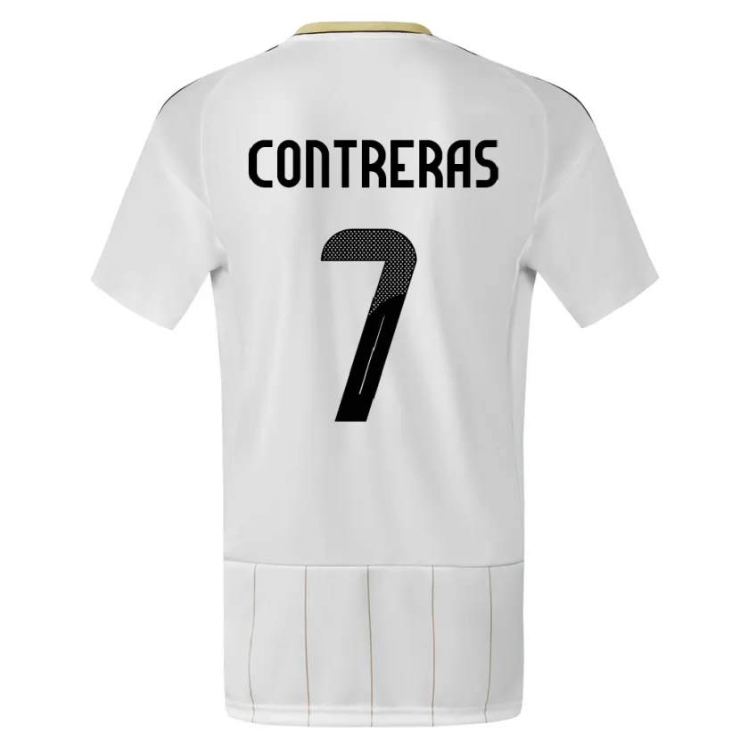 Danxen Uomo Maglia Costa Rica Anthony Contreras #7 Bianco Kit Gara Away 24-26 Maglietta
