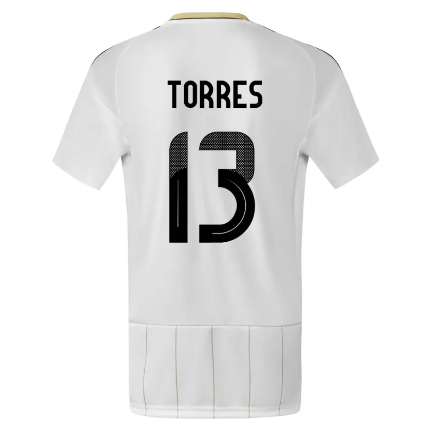Danxen Uomo Maglia Costa Rica Gerson Torres #13 Bianco Kit Gara Away 24-26 Maglietta