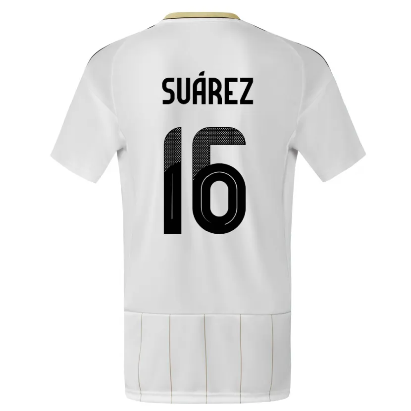 Danxen Uomo Maglia Costa Rica Aaron Suarez #16 Bianco Kit Gara Away 24-26 Maglietta