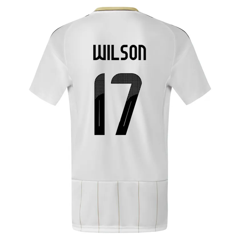Danxen Uomo Maglia Costa Rica Roan Wilson #17 Bianco Kit Gara Away 24-26 Maglietta