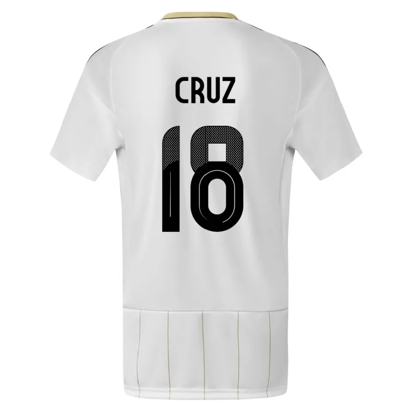 Danxen Uomo Maglia Costa Rica Aaron Cruz #18 Bianco Kit Gara Away 24-26 Maglietta