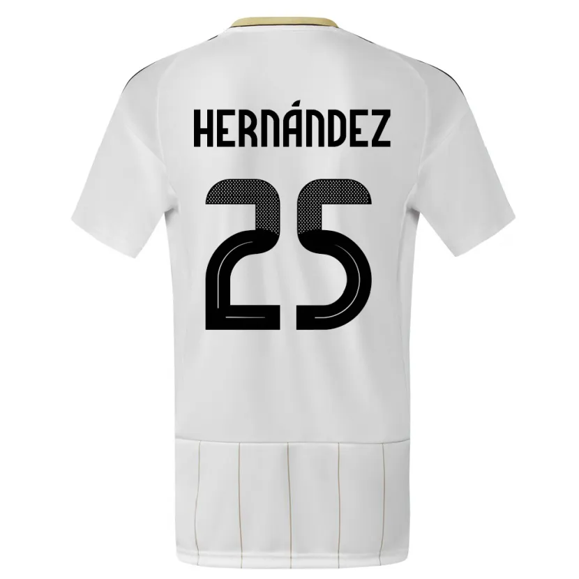 Danxen Uomo Maglia Costa Rica Anthony Hernandez #25 Bianco Kit Gara Away 24-26 Maglietta