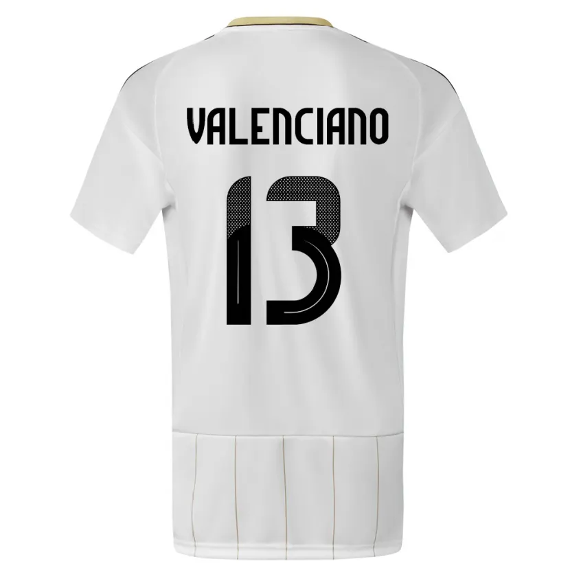 Danxen Uomo Maglia Costa Rica Emilie Valenciano #13 Bianco Kit Gara Away 24-26 Maglietta