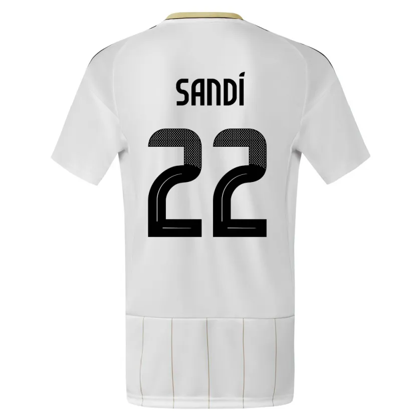 Danxen Uomo Maglia Costa Rica Cristel Sandi #22 Bianco Kit Gara Away 24-26 Maglietta