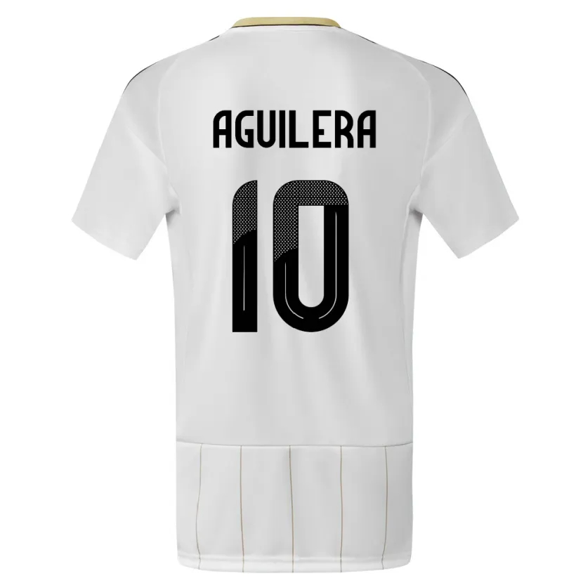 Danxen Uomo Maglia Costa Rica Brandon Aguilera #10 Bianco Kit Gara Away 24-26 Maglietta