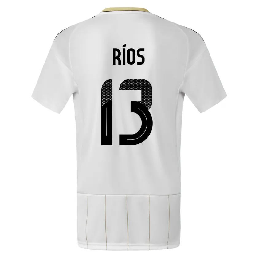 Danxen Uomo Maglia Costa Rica Keral Rios #13 Bianco Kit Gara Away 24-26 Maglietta