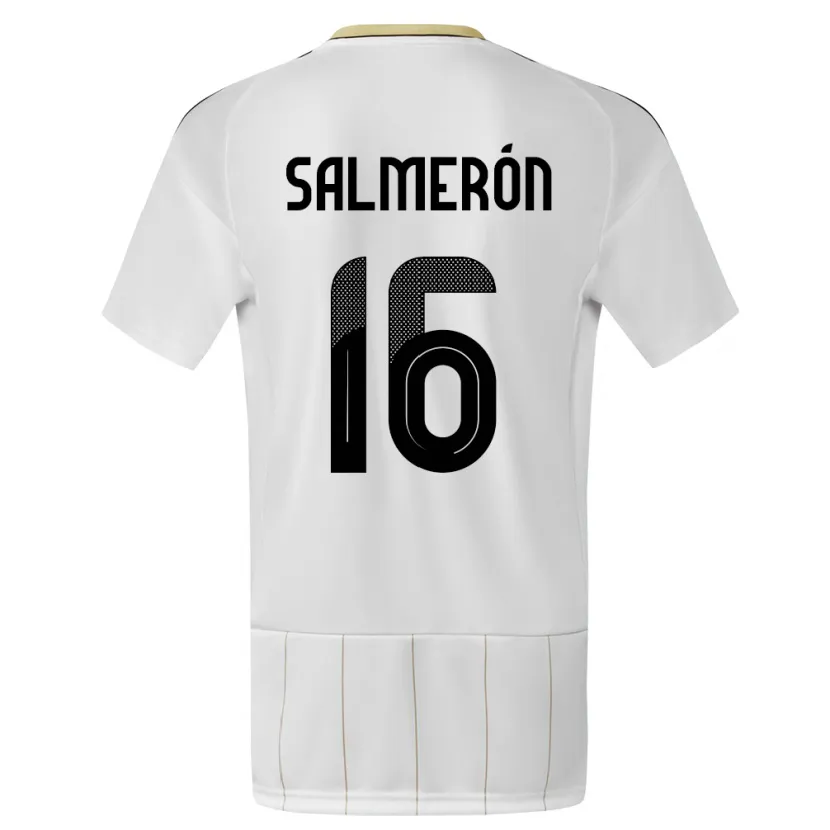 Danxen Uomo Maglia Costa Rica Andrey Salmeron #16 Bianco Kit Gara Away 24-26 Maglietta