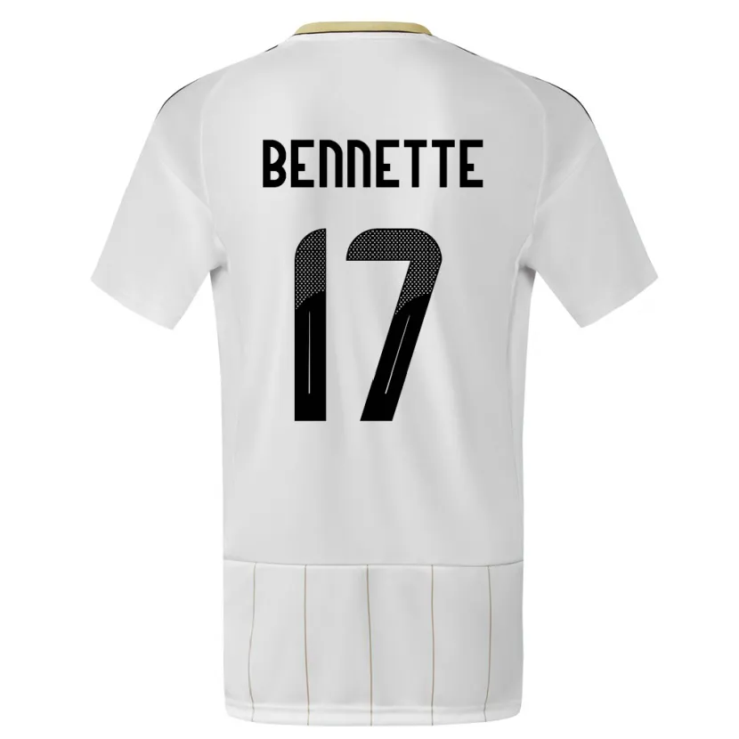 Danxen Uomo Maglia Costa Rica Jewison Bennette #17 Bianco Kit Gara Away 24-26 Maglietta