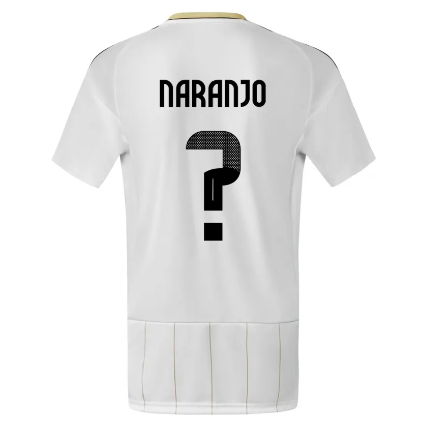 Danxen Uomo Maglia Costa Rica Andry Naranjo #0 Bianco Kit Gara Away 24-26 Maglietta