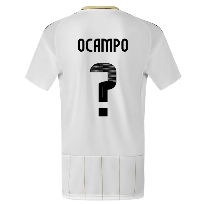 Danxen Uomo Maglia Costa Rica Benjamin Ocampo #0 Bianco Kit Gara Away 24-26 Maglietta
