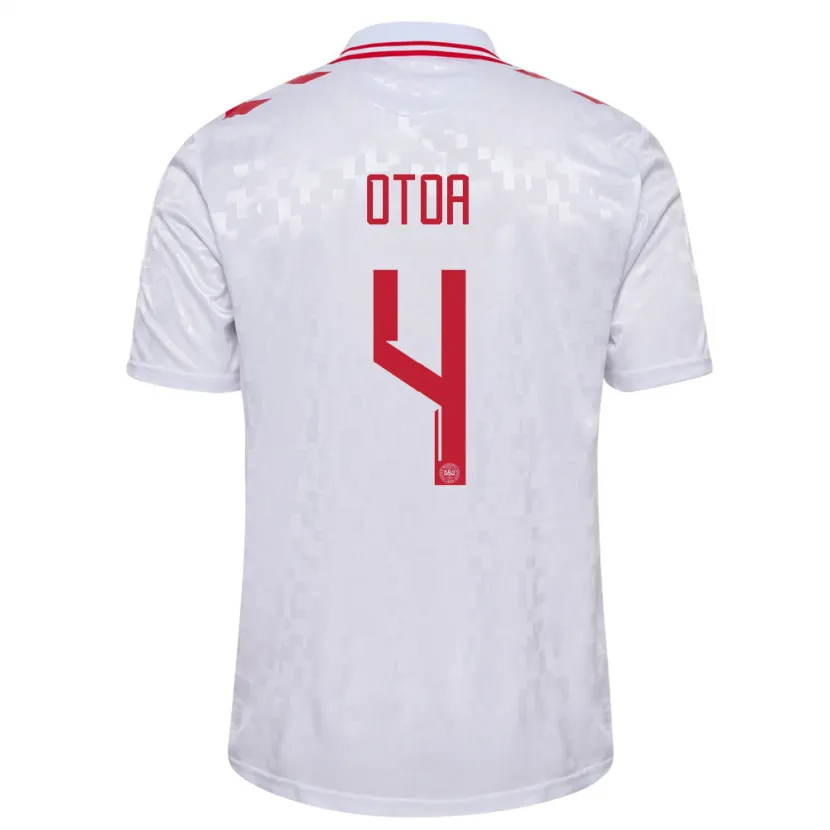 Danxen Uomo Maglia Danimarca Sebastian Otoa #4 Bianco Kit Gara Away 24-26 Maglietta