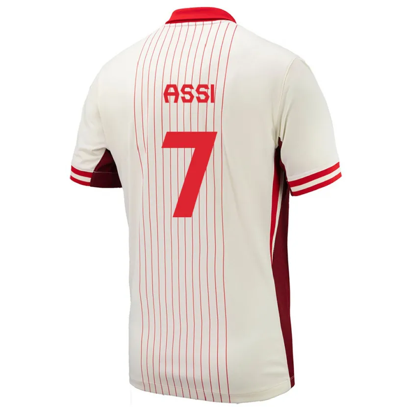 Danxen Uomo Maglia Canada Jean-Aniel Assi #7 Bianco Kit Gara Away 24-26 Maglietta