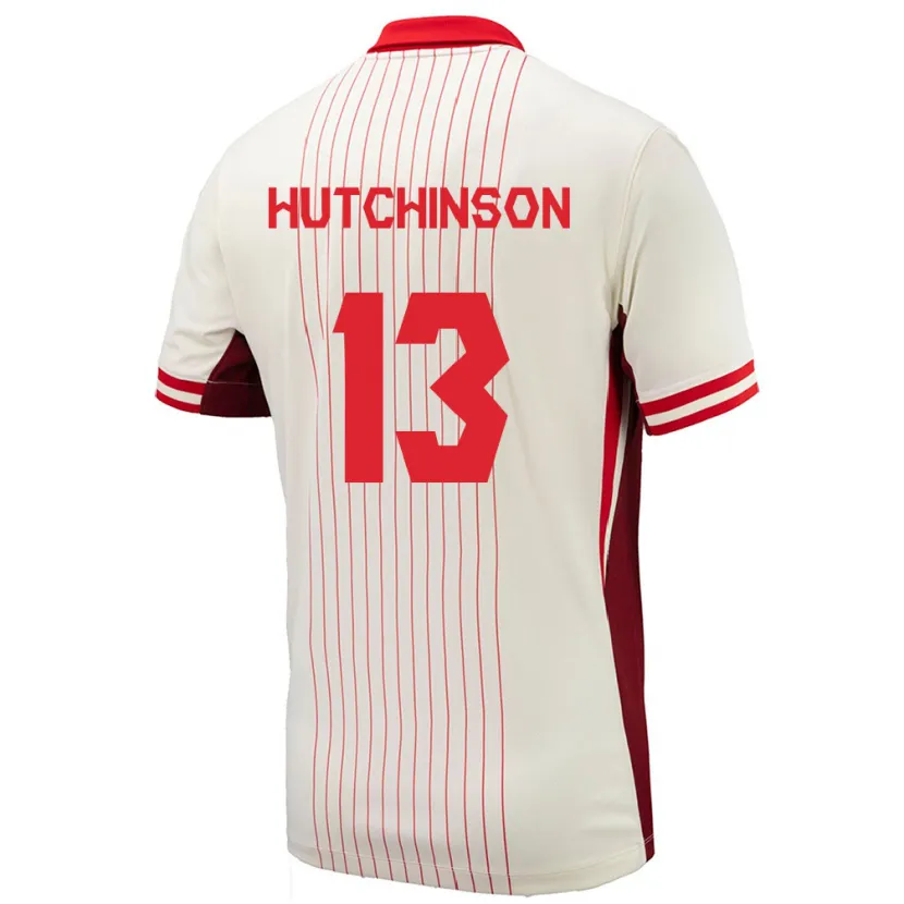 Danxen Uomo Maglia Canada Atiba Hutchinson #13 Bianco Kit Gara Away 24-26 Maglietta