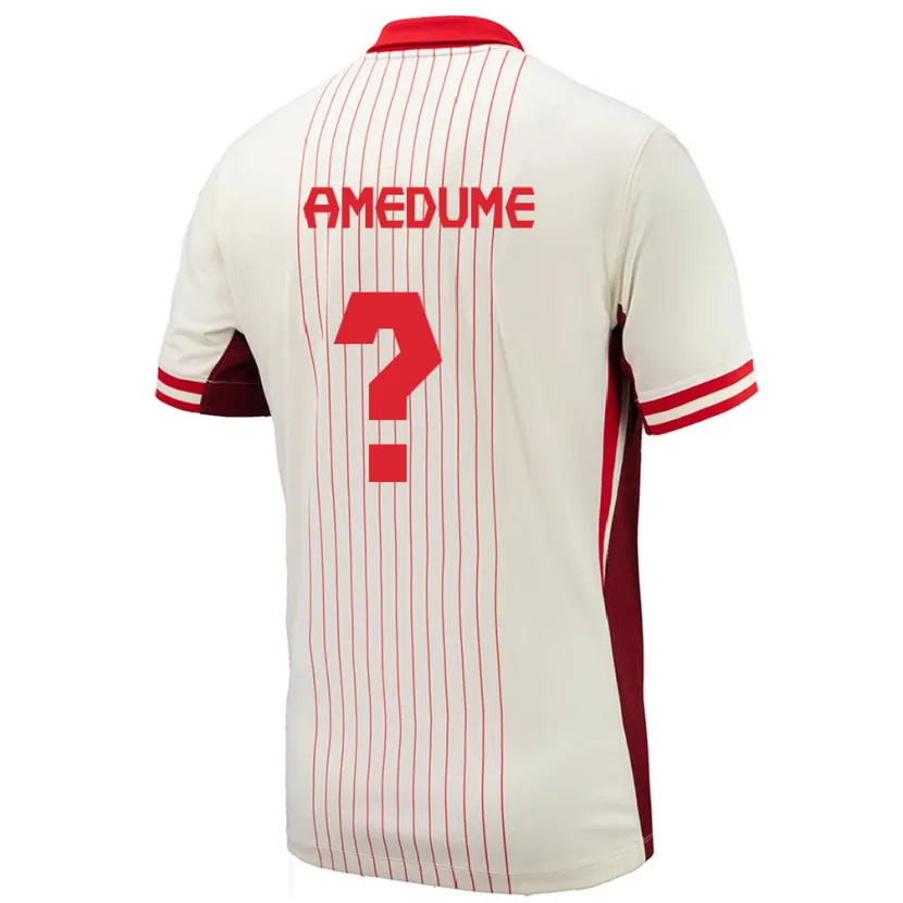 Danxen Uomo Maglia Canada Paul Amedume #0 Bianco Kit Gara Away 24-26 Maglietta