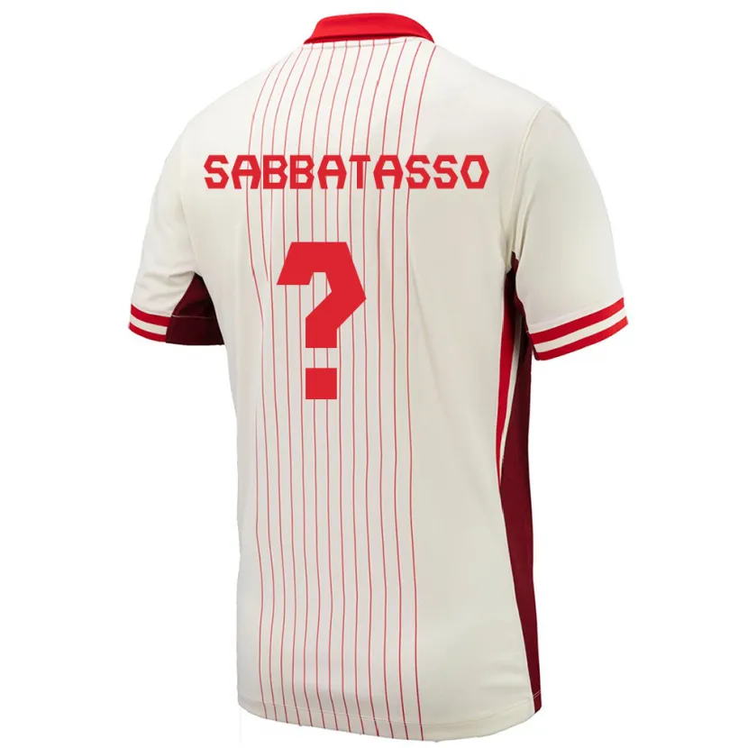 Danxen Uomo Maglia Canada Jeronimo Sabbatasso #0 Bianco Kit Gara Away 24-26 Maglietta