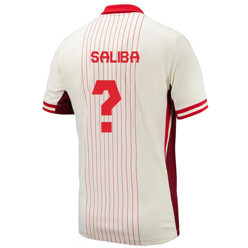 Danxen Uomo Maglia Canada Nathan Dylan Saliba #0 Bianco Kit Gara Away 24-26 Maglietta