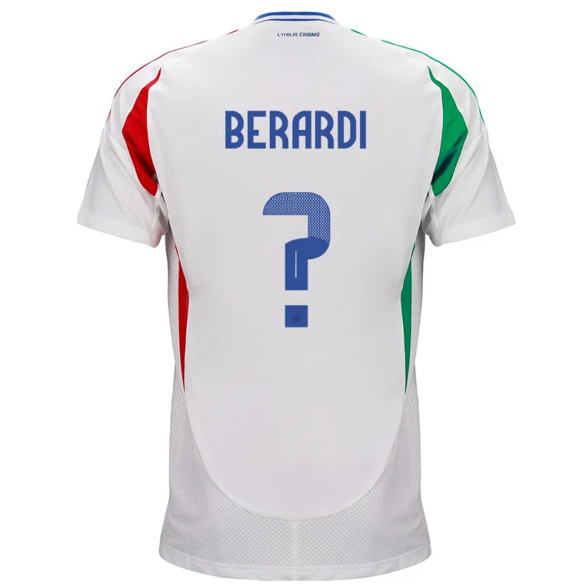 Danxen Uomo Maglia Italia Domenico Berardi #0 Bianco Kit Gara Away 24-26 Maglietta