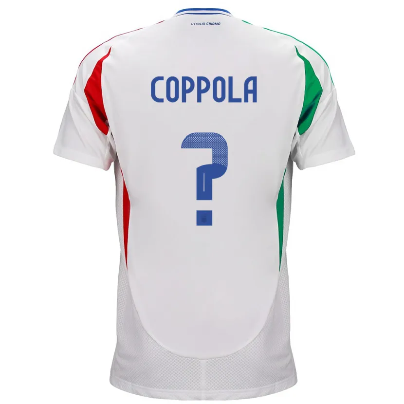 Danxen Uomo Maglia Italia Diego Coppola #0 Bianco Kit Gara Away 24-26 Maglietta
