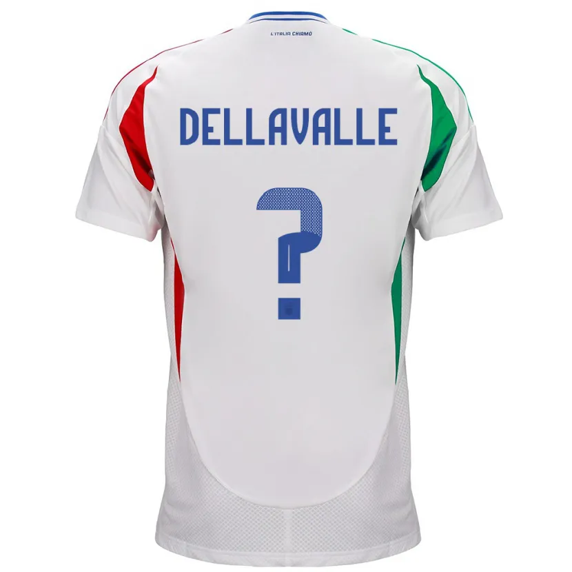 Danxen Uomo Maglia Italia Alessandro Dellavalle #0 Bianco Kit Gara Away 24-26 Maglietta