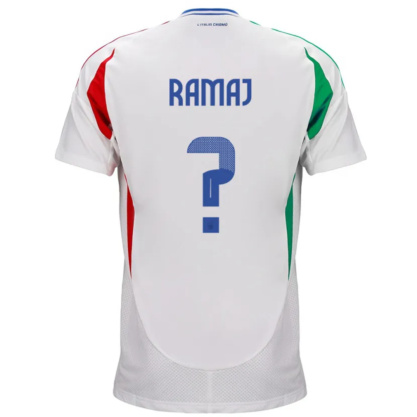 Danxen Uomo Maglia Italia Gabriel Ramaj #0 Bianco Kit Gara Away 24-26 Maglietta