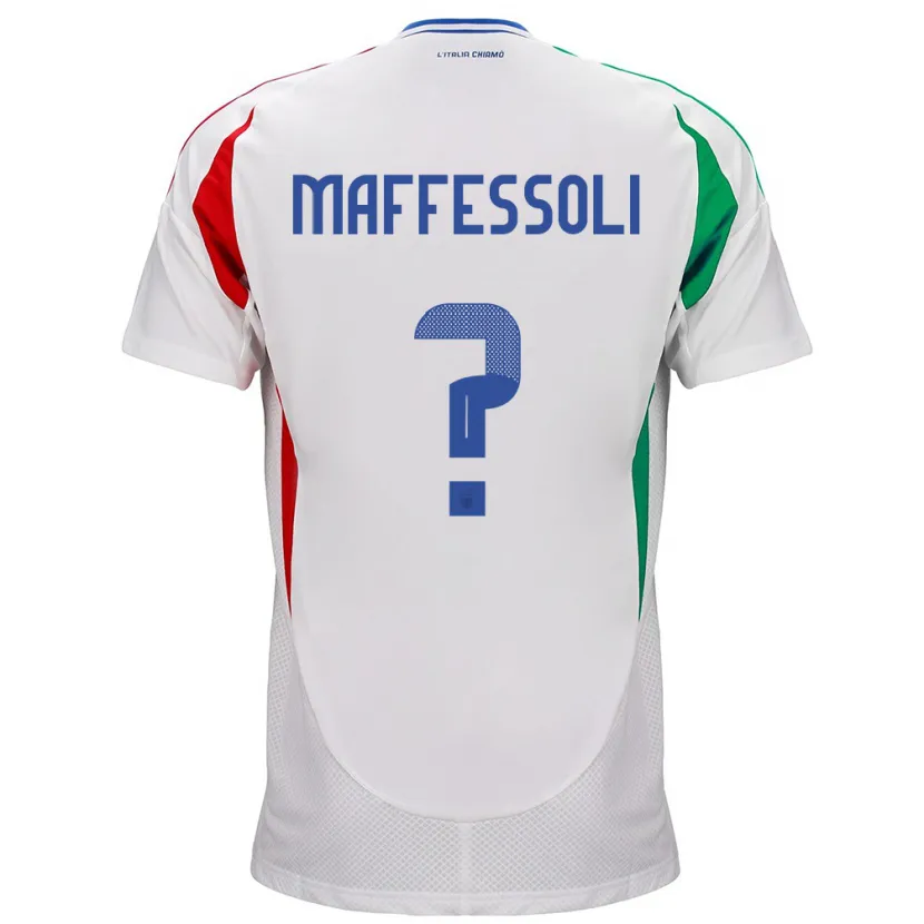 Danxen Uomo Maglia Italia Manuel Maffessoli #0 Bianco Kit Gara Away 24-26 Maglietta