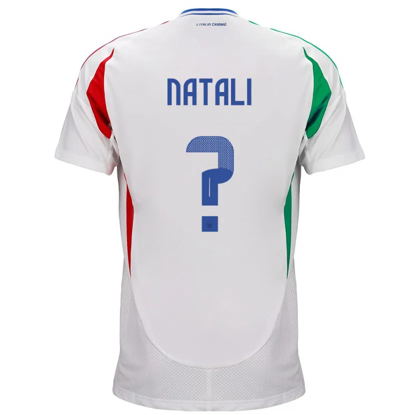 Danxen Uomo Maglia Italia Andrea Natali #0 Bianco Kit Gara Away 24-26 Maglietta