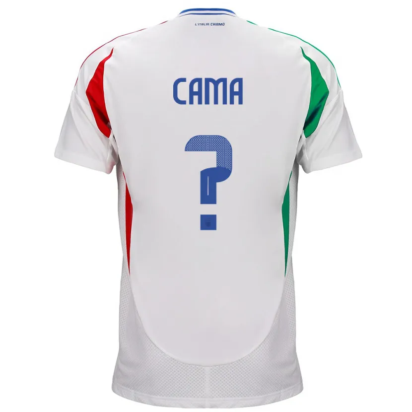 Danxen Uomo Maglia Italia Cristian Cama #0 Bianco Kit Gara Away 24-26 Maglietta