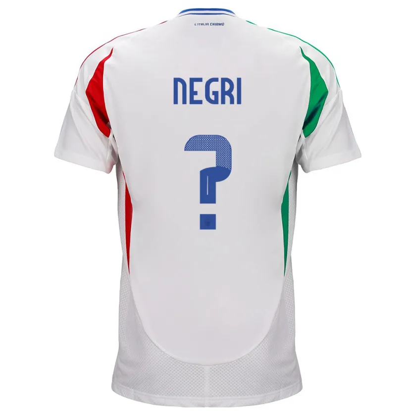 Danxen Uomo Maglia Italia Simone Negri #0 Bianco Kit Gara Away 24-26 Maglietta