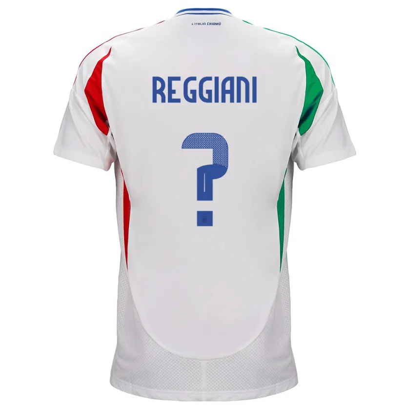Danxen Uomo Maglia Italia Luca Reggiani #0 Bianco Kit Gara Away 24-26 Maglietta